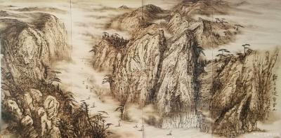 孙传海荣誉-烙画《轻舟己过数重山》获《十四届中国工艺美术精品大赛》银奖。
  《十四届中国【图4】