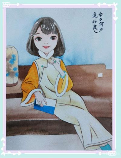 刘晓宁日记-香香漫画：客户给头像，想要民国风，于是设计了一款民国淑女漫画，你也想变身温婉贤淑【图5】