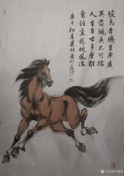 刘建国日记-在这段异常清净的日子里，画一些单马练习，提升一下造型能力和笔墨关系。
庚子年初【图2】