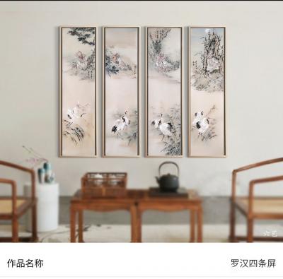 李亚南日记-李亚南书画工作室作品
罗汉四条屏  尺寸140cmx35cmx4【图1】