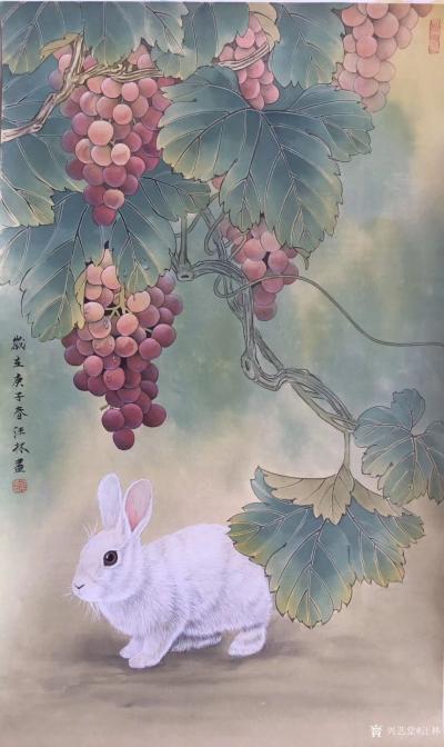 汪林日记-国画工笔画老鼠《多子多福图》尺寸65X38CM，老鼠多子，石榴也多子，多子多福，【图5】