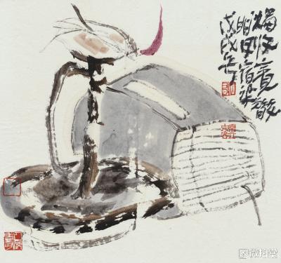 鉴藏文化收藏-崔大有，原名崔启仲，号石缶。生于1991年，江苏徐州沛县人。姑且称之为青年画家。【图9】