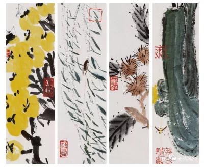 鉴藏文化日记-类别：写意花鸟画；作品名称：二十四节气册页；
尺寸：22:8:24
款识：无【图24】