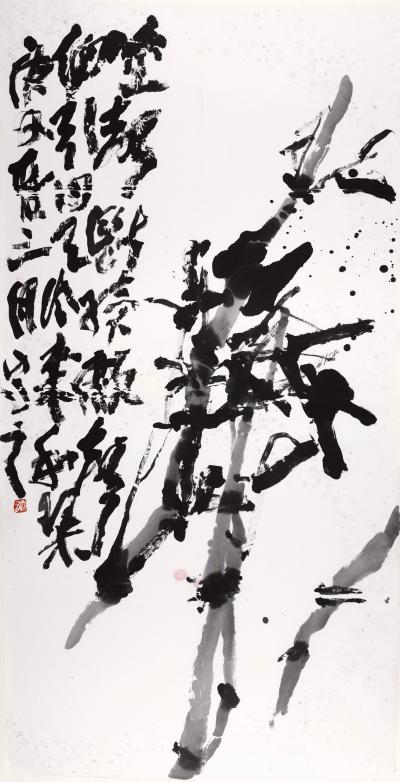鉴藏文化日记-作品名称：风乍起
类别：写意花鸟
尺寸：140:70
款识：己亥
钤印：【图1】