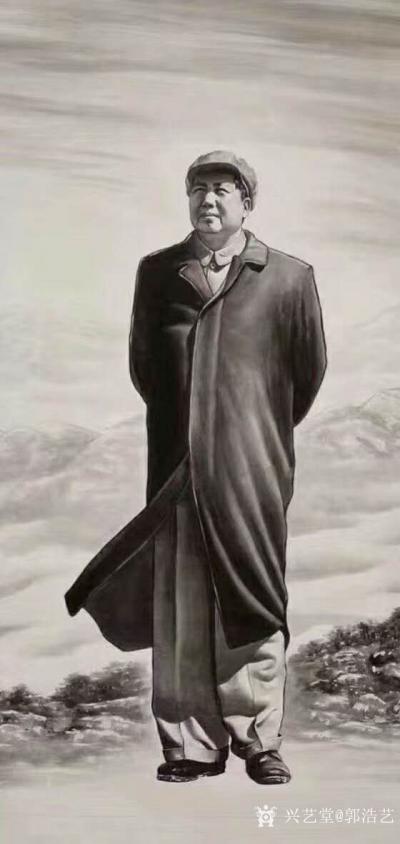 郭浩艺日记-郭浩艺水墨人物画《毛泽东主席》作品两幅，请大家欣赏。【图1】