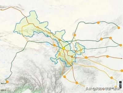 杨牧青日记-这是以甘肃兰州为坐标点的当今交通构架图，非常好！陇山以西的