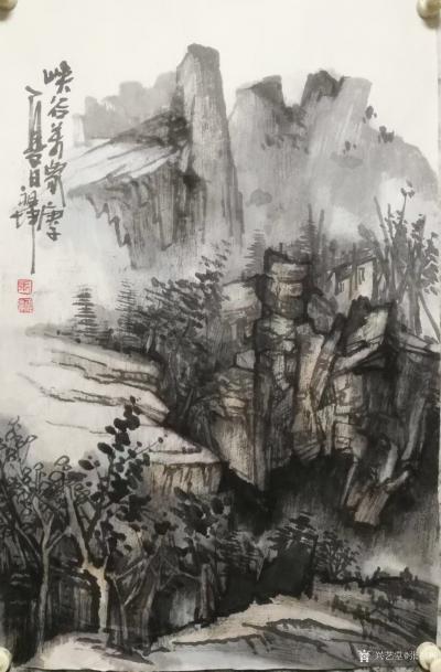 张祖坤日记-张祖坤国画山水画作品欣赏。
中国画墨与色的融合中，其过程令人兴奋，从开始落墨着【图2】