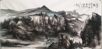 张祖坤日记-张祖坤国画山水画作品欣赏。
中国画墨与色的融合中，其过程令人兴奋，从开始落墨着【图5】