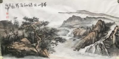 张祖坤日记-张祖坤国画山水画作品欣赏。
中国画墨与色的融合中，其过程令人兴奋，从开始落墨着【图6】