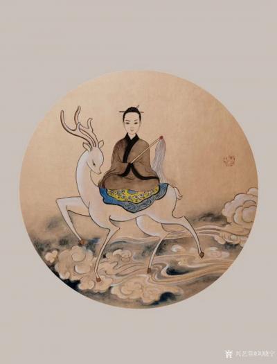 刘晓宁日记-香香漫画，给莲姐定制一张，她要拿着佛尘，坐在鹿上。您提要求我来画；
今天很遗憾【图1】