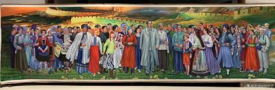 郭浩艺收藏-油画作品《团结一心》，这幅油画作品一丈六，是七六年在北京军区八大处创作的，参加了【图1】