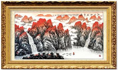 叶向阳日记-国画山水画《江山如此多娇》为庆祝中国共产党成立100周年而作。恭祝您春节快乐！全【图2】