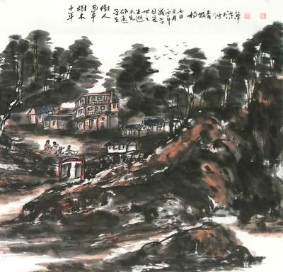 杨牧青日记-国画山水画作品
名称：十年树木 百年树人
规格：68cmx68cm/4平尺多【图1】