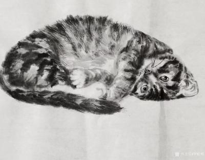 罗虹明日记-这两天画了个小手卷《懒猫》系列，像呆在家里的你吗？疫情反复，没事别乱跑，呆在家里【图4】