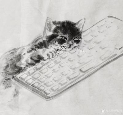 罗虹明日记-这两天画了个小手卷《懒猫》系列，像呆在家里的你吗？疫情反复，没事别乱跑，呆在家里【图5】