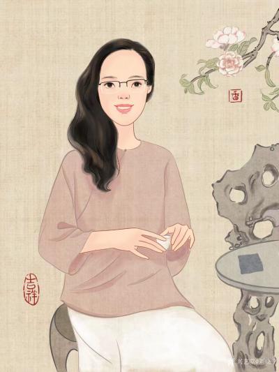 刘晓宁收藏-香香人物肖像漫画客户订单画像欣赏
（仅供艺术爱好者欣赏，未经肖像人许可不得转载【图1】