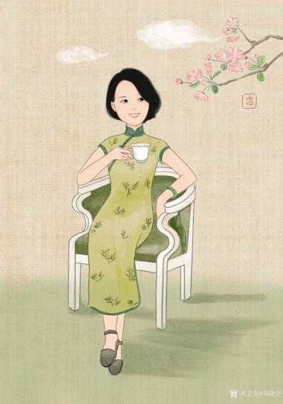 刘晓宁收藏-香香人物肖像漫画客户订单画像欣赏
（仅供艺术爱好者欣赏，未经肖像人许可不得转载【图4】
