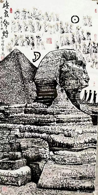 马培童收藏-由吴哥窟焦墨刻石皴，到全国各地石窟，再到古文字符号，拓片。现在又去埃及狮身人面像【图5】