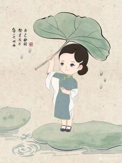刘晓宁日记-香香治愈系插画：《天气这么热，蹭热度要适度，别被烤糊了，安静的做个吃瓜群众也挺好【图5】