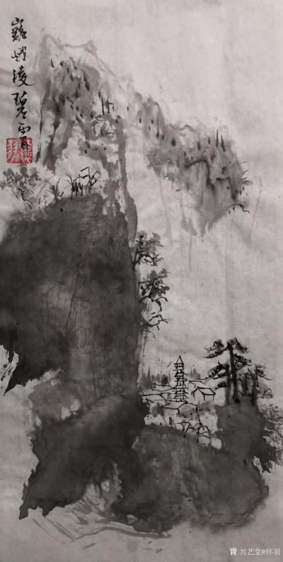 怀羽日记-怀羽的水墨山水画真的是一种艺术的瑰宝。他的画作充满了诗意和深邃的意境，通过水墨的【图3】