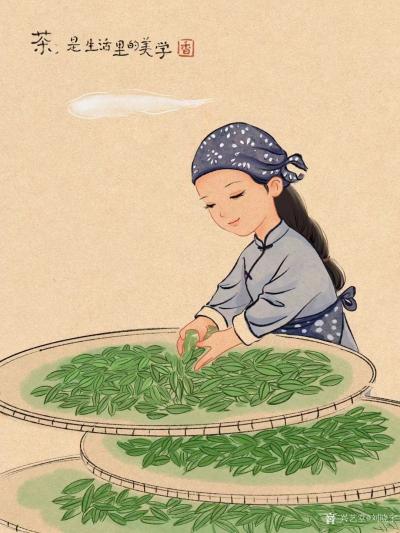 刘晓宁日记-香香治愈系插画《茶文化》《草木人间是为茶》，刘晓宁原创漫画欣赏。【图1】